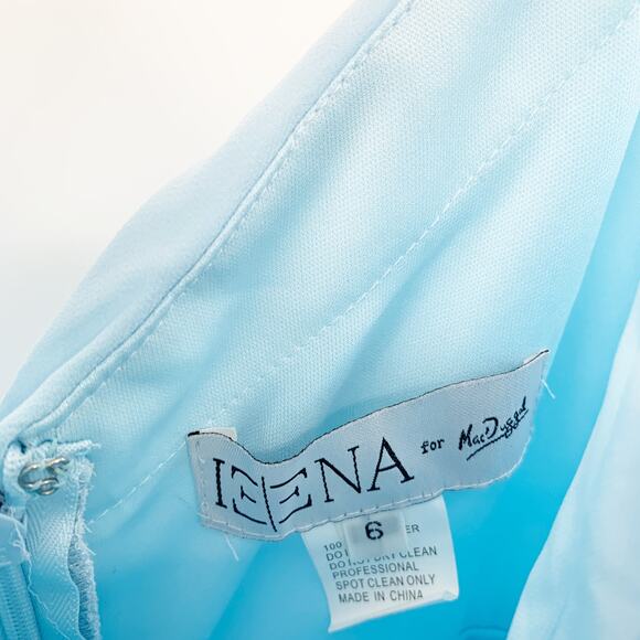 MAC DUGGAL Dress Size 6 Evening Gown Sequin Light Blue NEW Asymmetrical Hem - Picture 3 of 6